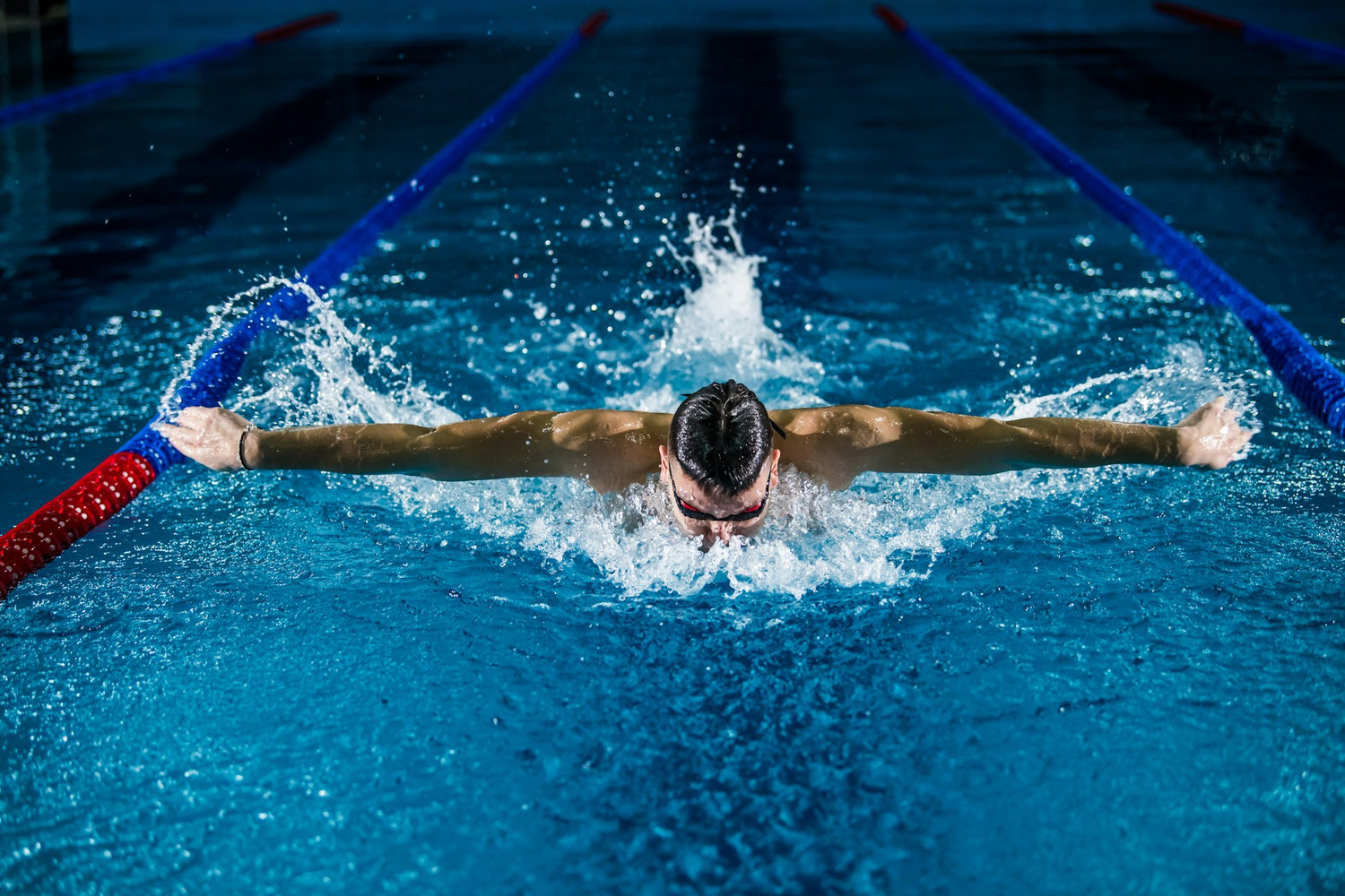 A man swimming